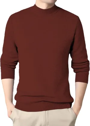 Men's Crewneck Sweater Sherpa Lined Sweatshirts Slim Fit Long Sleeve Underwear Fleece Winter Thermal Pullover Coats
