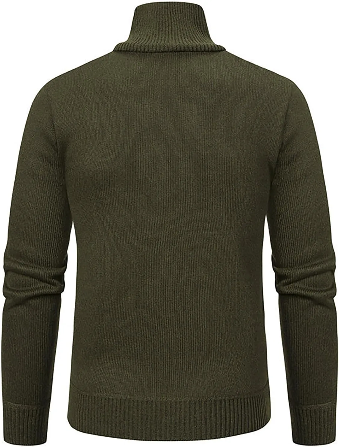 Men's Fashion Quarter Zip Pullover Fall Winter Quilted Sweatshirt Plaid Jacquard Polo Mock Neck Sweaters