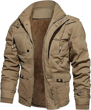 Mens Flannel Jacket Casual Plaid Print Lapel Button Down Pocket Long Sleeve Shirt Patchwork Heavy Warm Fleece Lined