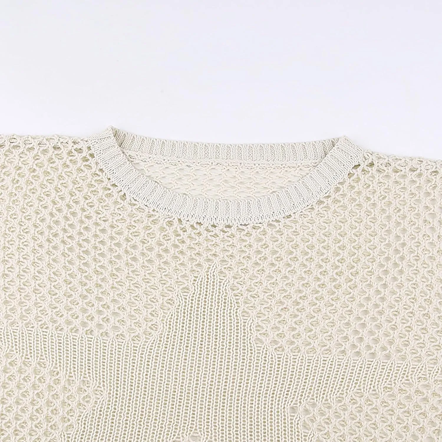 Mens Fleece Sweaters and Pullovers Color Stylish Loose Casual Knit Sweater Cutouts Tops Lazy Lays Sweatshirt