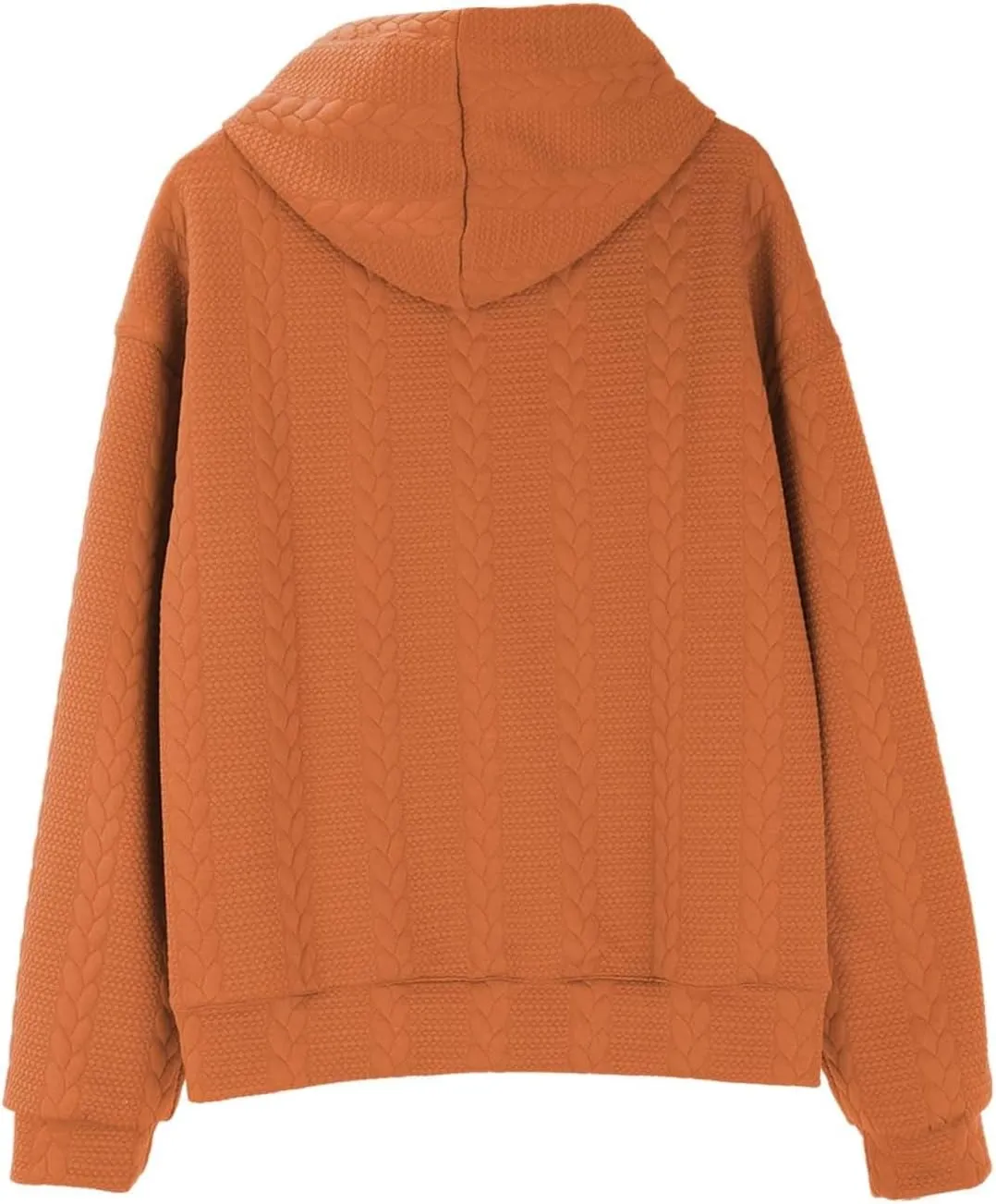 Mens Hooded Sweatshirt 2024 Fashion Textured Knit Drawstring Long Sleeve Pullover Loose Sports Workout Casual Hoodies