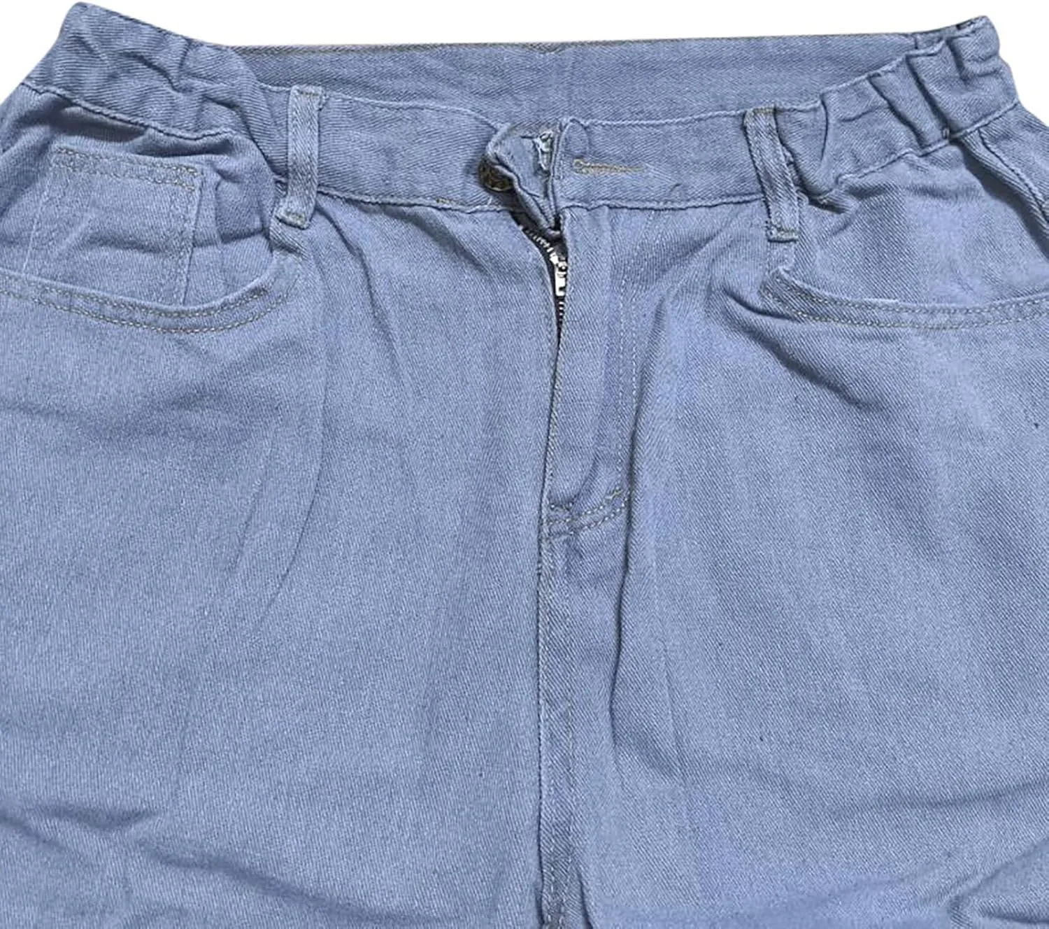 Men's Jeans Loose Casual Sports Solid Straight Leg Jeans Elasticated Waist Athletic Fit Denim Pants with Pockets 2024