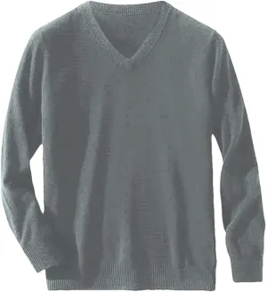 Men's Lightweight Sweater Muscle Fit V Neck Sweatshirt Knit Pullover Fall Winter Undershirt for Casual Or Dressy Wear