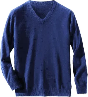 Men's Lightweight Sweater Muscle Fit V Neck Sweatshirt Knit Pullover Fall Winter Undershirt for Casual Or Dressy Wear