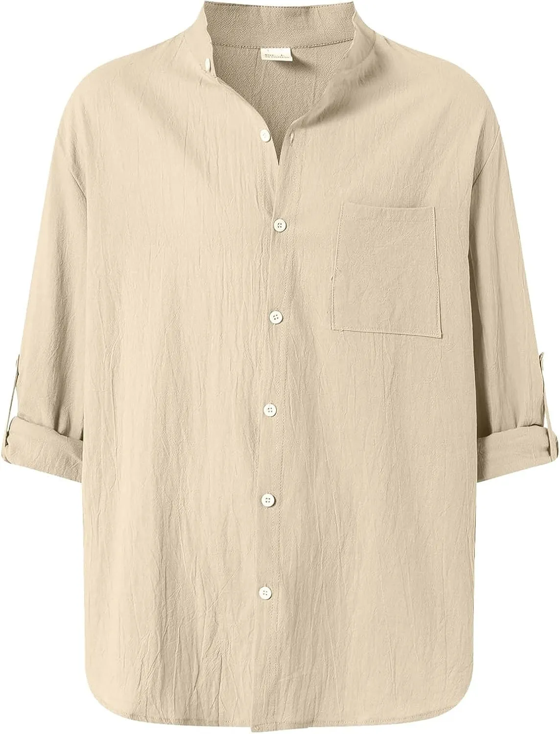 Men's Linen Shirts Short Sleeve Casual Shirts Button Down Shirt for Men Beach Summer Shirt with Pockets Linen Tops