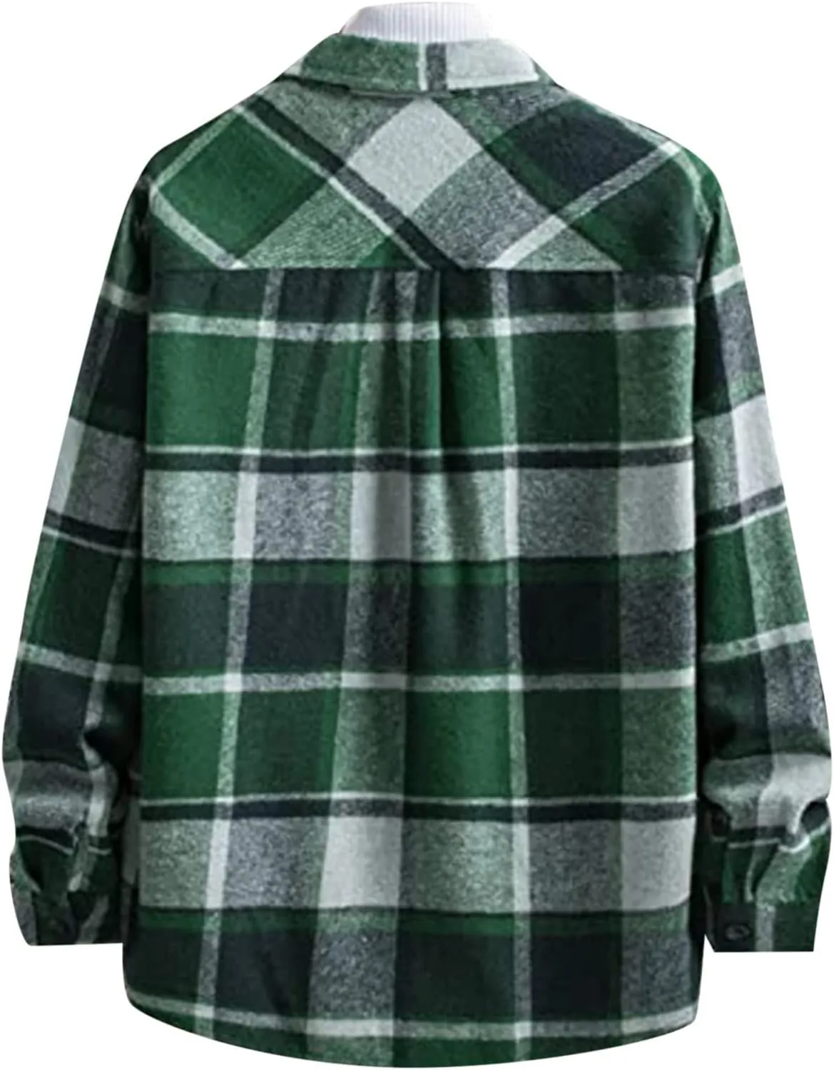 Men's Plaid Hooded Shirts Casual Print Lapel Button Down Pocket Long Sleeve Shirt Fall Casual Button Down Shirts
