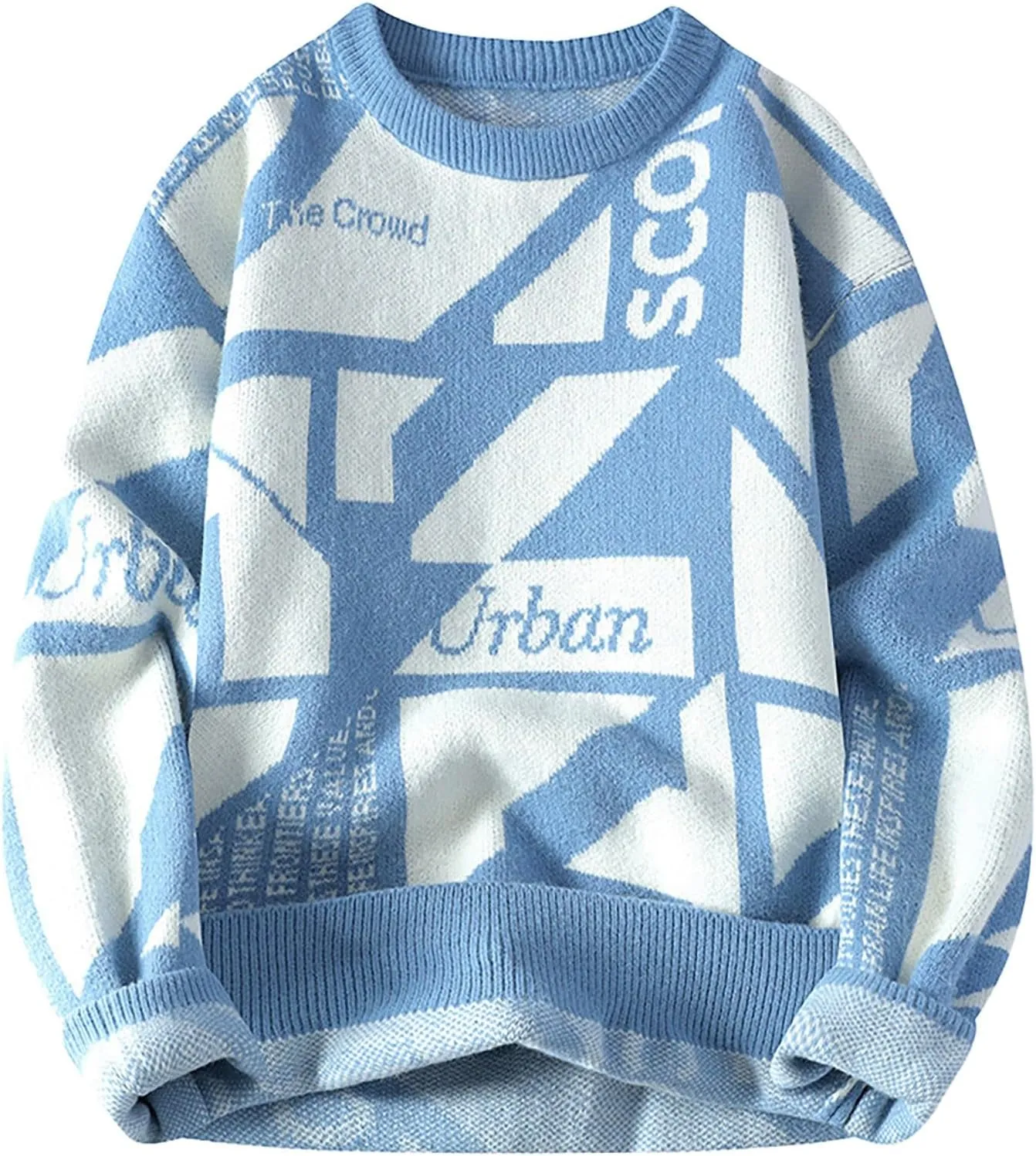 Mens Pullover Sweater Chunky Thermal WInter Jumpers Plus Size Casual Long Sleeve Crewneck Ribbed Knit Outfits Tops
