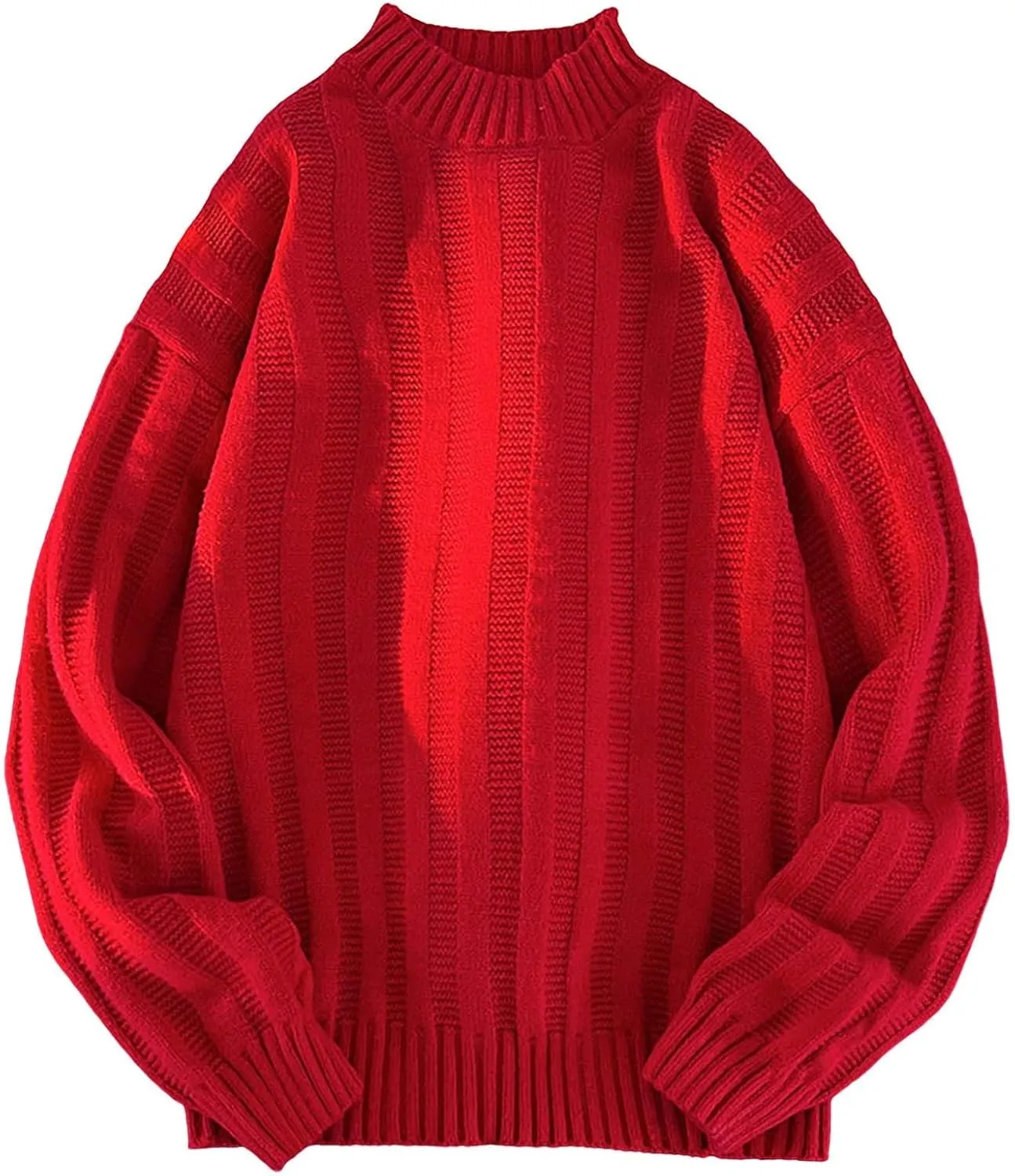 Mens Pullover Sweater Chunky Thermal WInter Jumpers Plus Size Casual Long Sleeve Crewneck Ribbed Knit Outfits Tops