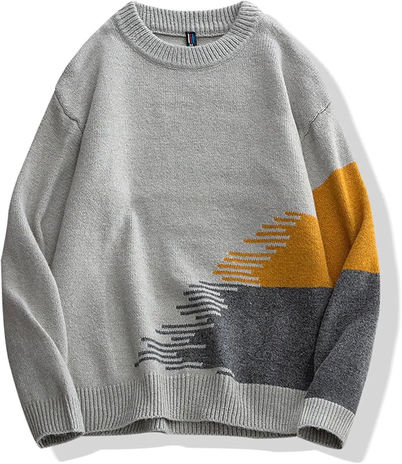 Mens Pullover Sweater Chunky Thermal WInter Jumpers Plus Size Casual Long Sleeve Crewneck Ribbed Knit Outfits Tops