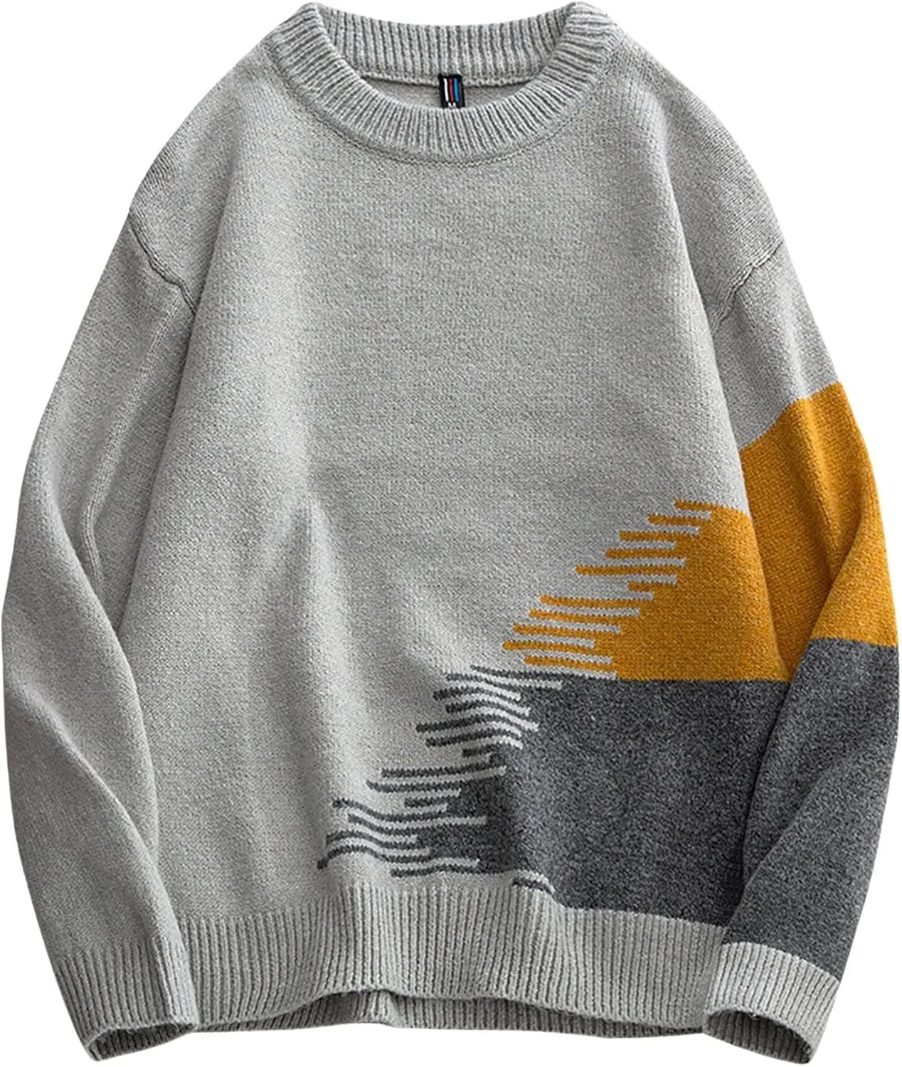 Mens Pullover Sweater Chunky Thermal WInter Jumpers Plus Size Casual Long Sleeve Crewneck Ribbed Knit Outfits Tops