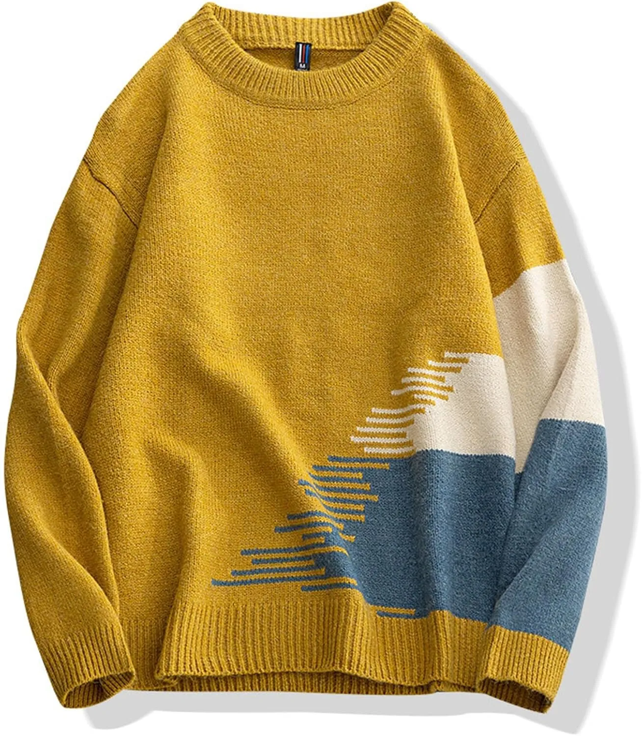 Mens Pullover Sweater Chunky Thermal WInter Jumpers Plus Size Casual Long Sleeve Crewneck Ribbed Knit Outfits Tops