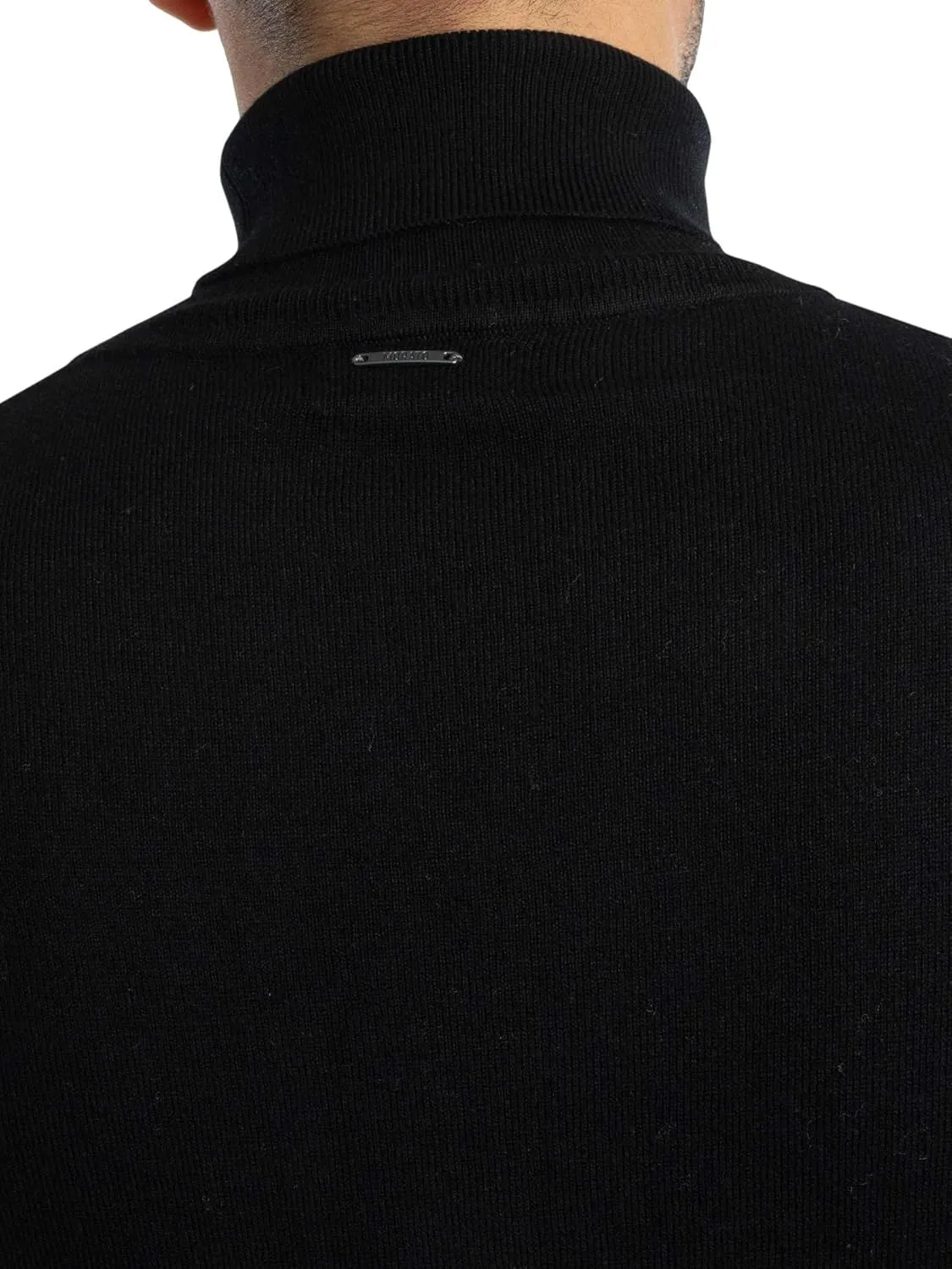 Men's Regular Fit Turtle Neck Knit, Black