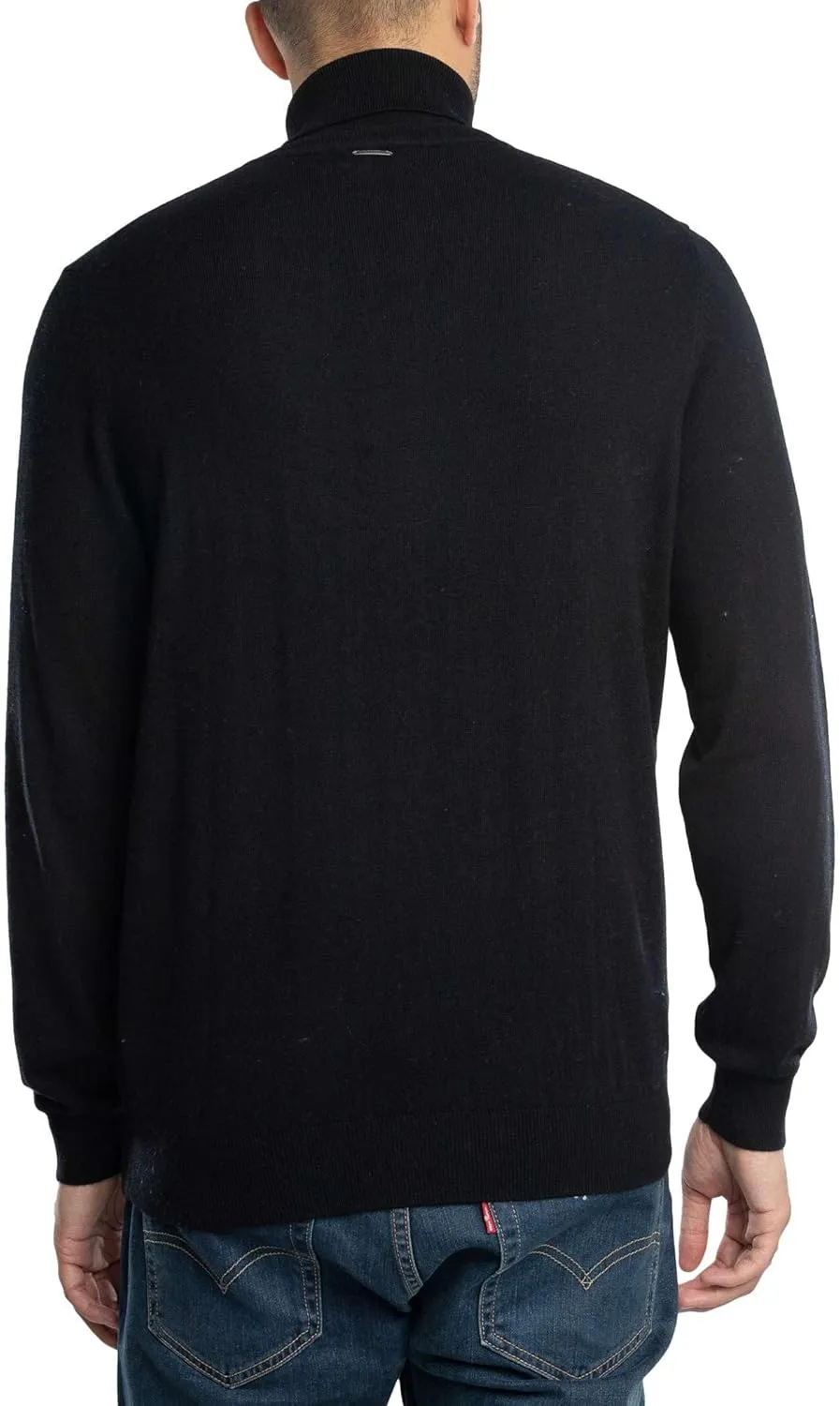 Men's Regular Fit Turtle Neck Knit, Black