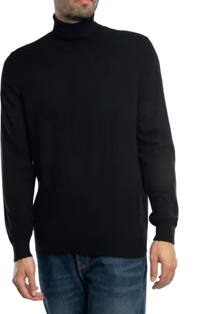 Men's Regular Fit Turtle Neck Knit, Black