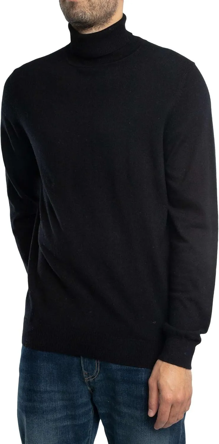 Men's Regular Fit Turtle Neck Knit, Black