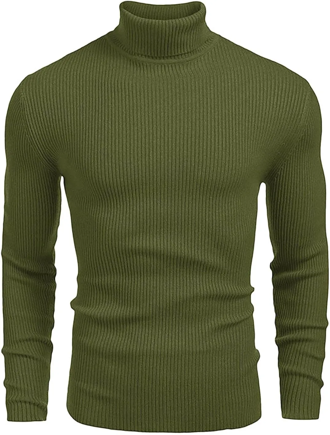 Mens Slim Fit Turtleneck Sweater Basic Long Sleeve Solid T-Shirt Thermal Casual Knitted Turtle Neck Pullover Sweater