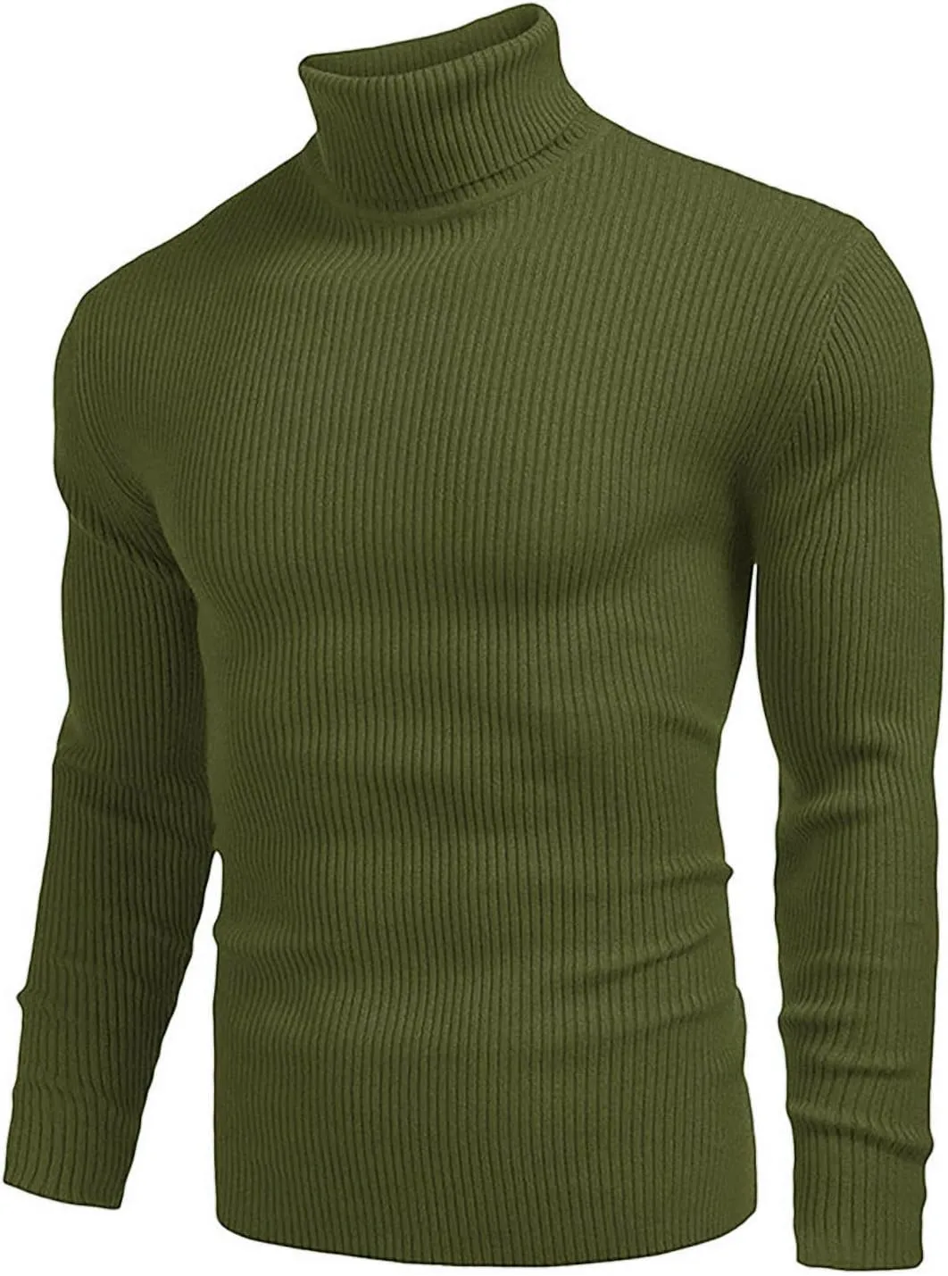 Mens Slim Fit Turtleneck Sweater Basic Long Sleeve Solid T-Shirt Thermal Casual Knitted Turtle Neck Pullover Sweater