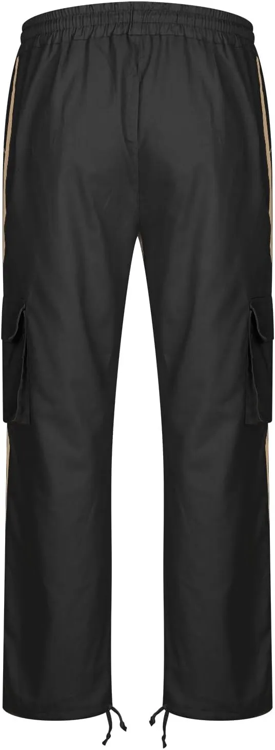 Mens Sports Cargo Pants Patchwork Trendy 2025 Work Pants for Men Casual Straight Leg Relaxed Fit Trousers with Pocket
