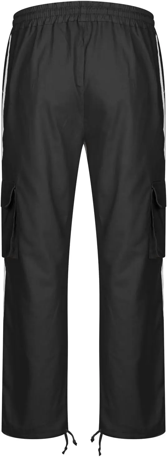 Mens Sports Cargo Pants Patchwork Trendy 2025 Work Pants for Men Casual Straight Leg Relaxed Fit Trousers with Pocket