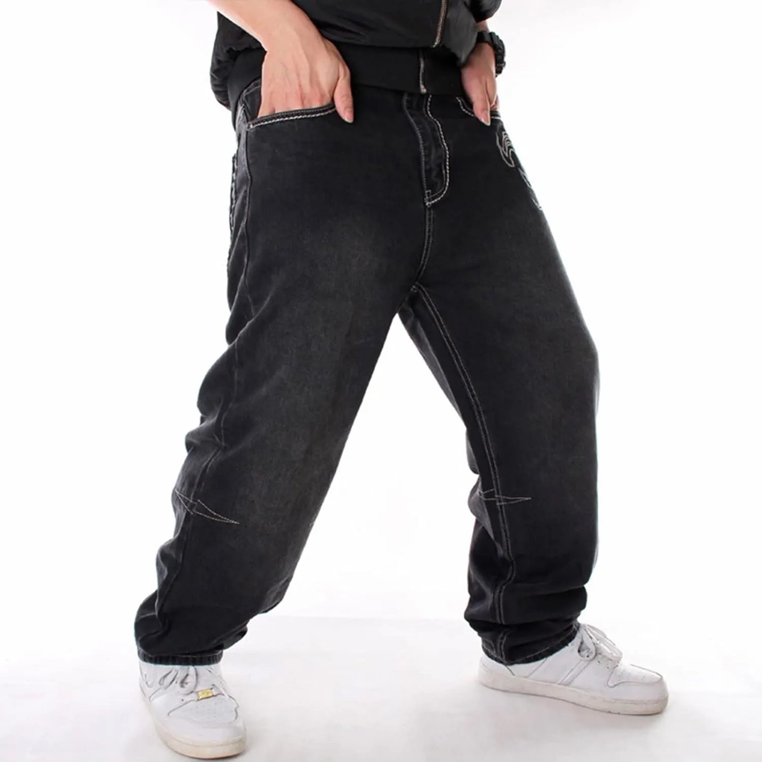 Men's Vintage Hip Hop Style Baggy Skater Jeans Denim Loose Fit Dance Skateboard Pants(a1,30)