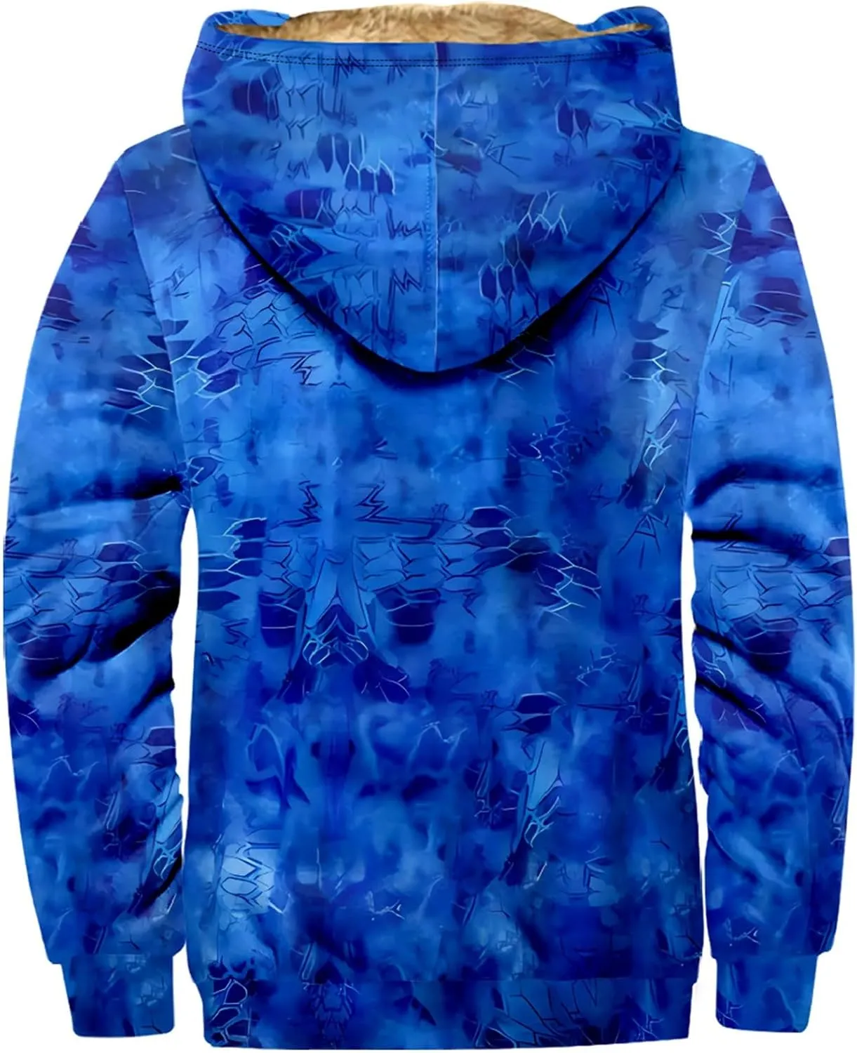 Men's Zip Up Hoodie Heavyweight Sweatshirt Fleece Sherpa Lined Warm Jacket Gradient Color Big&Tall Plus Size Clothes