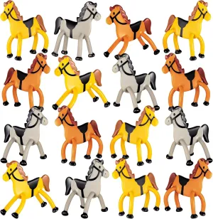 Meooeck Horse Party Favors Bendable Cowboy Decorations Horse Toy Figurine for Boy Girl Party Supplies, 3 Styles(24 Pcs)