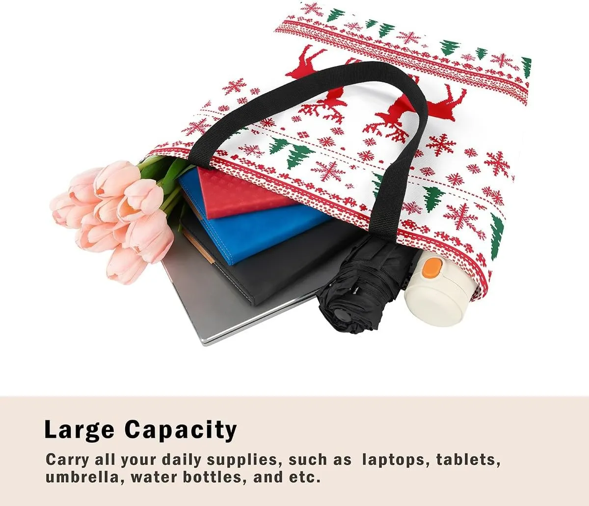 Merry Christmas Canvas Tote Bag,Xmas Snowman Shoulder Handbags for Shopping Gym,Farmhouse Travel Bag