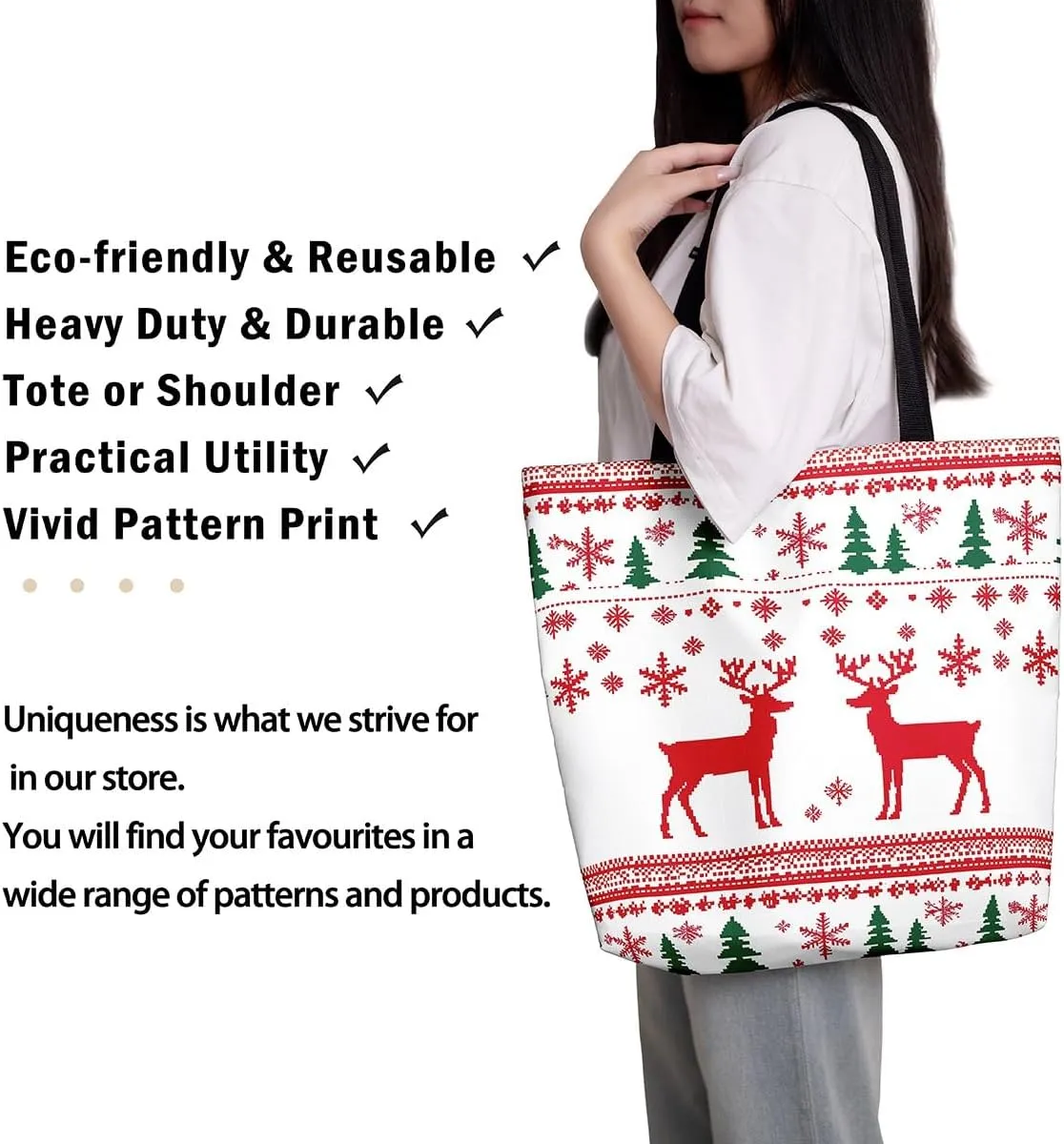 Merry Christmas Canvas Tote Bag,Xmas Snowman Shoulder Handbags for Shopping Gym,Farmhouse Travel Bag