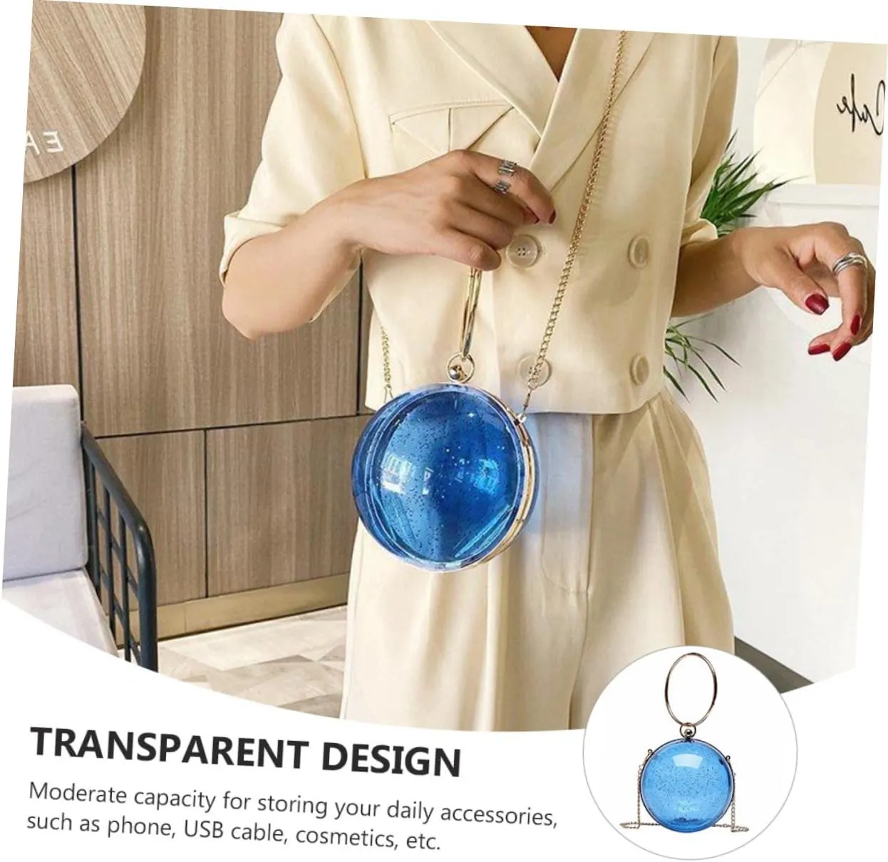 Messenger Bag Clear Shoulder Bag Mini Clutch for Women Evening Purses for Women Clear Handbags
