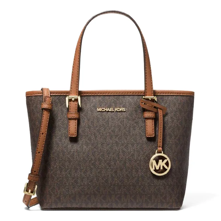 M.I.C.H.A.E.L K.O.R.S Jet Set Travel Extra-Small Logo Top-Zip Tote Bag for Shoulder/Crossbody Wear