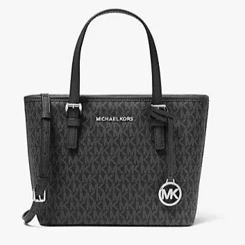 M.I.C.H.A.E.L K.O.R.S Jet Set Travel Extra-Small Logo Top-Zip Tote Bag for Shoulder/Crossbody Wear