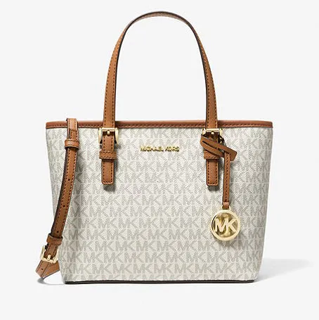 M.I.C.H.A.E.L K.O.R.S Jet Set Travel Extra-Small Logo Top-Zip Tote Bag for Shoulder/Crossbody Wear