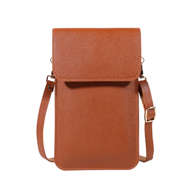 Mini Shoulder Crossbody Bags for Women, Casual Solid Color Mobile Phone Bag Long Wallet
