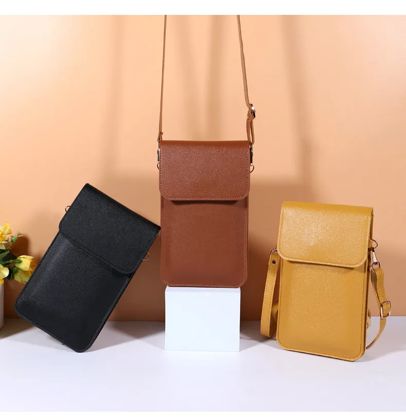 Mini Shoulder Crossbody Bags for Women, Casual Solid Color Mobile Phone Bag Long Wallet