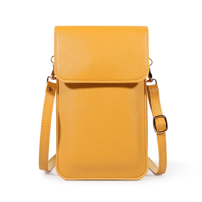 Mini Shoulder Crossbody Bags for Women, Casual Solid Color Mobile Phone Bag Long Wallet