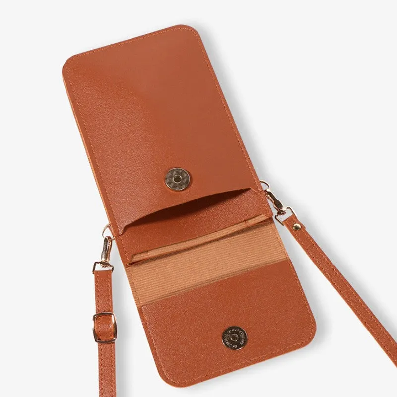 Mini Shoulder Crossbody Bags for Women, Casual Solid Color Mobile Phone Bag Long Wallet