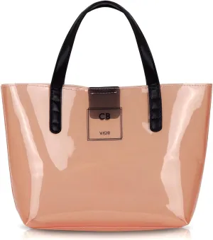 Mini Tote Bag, PVC Travel Tote Bag with Inner Pockets, Cynthia Bailey Bags for Women, Magnetic Clasp Enclosure Bag