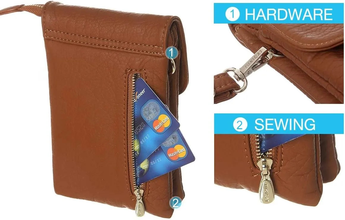 MINICAT Roomy Pockets Small Crossbody Bags Cell Phone Wallet Purses for Women