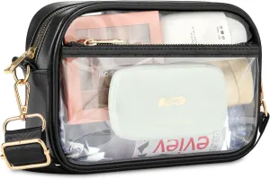 MoKo Clear Bag for Stadium Events - Multi Pockets Clear Sling Purse Crossbody Bag with Adjustable Shoulder Strap