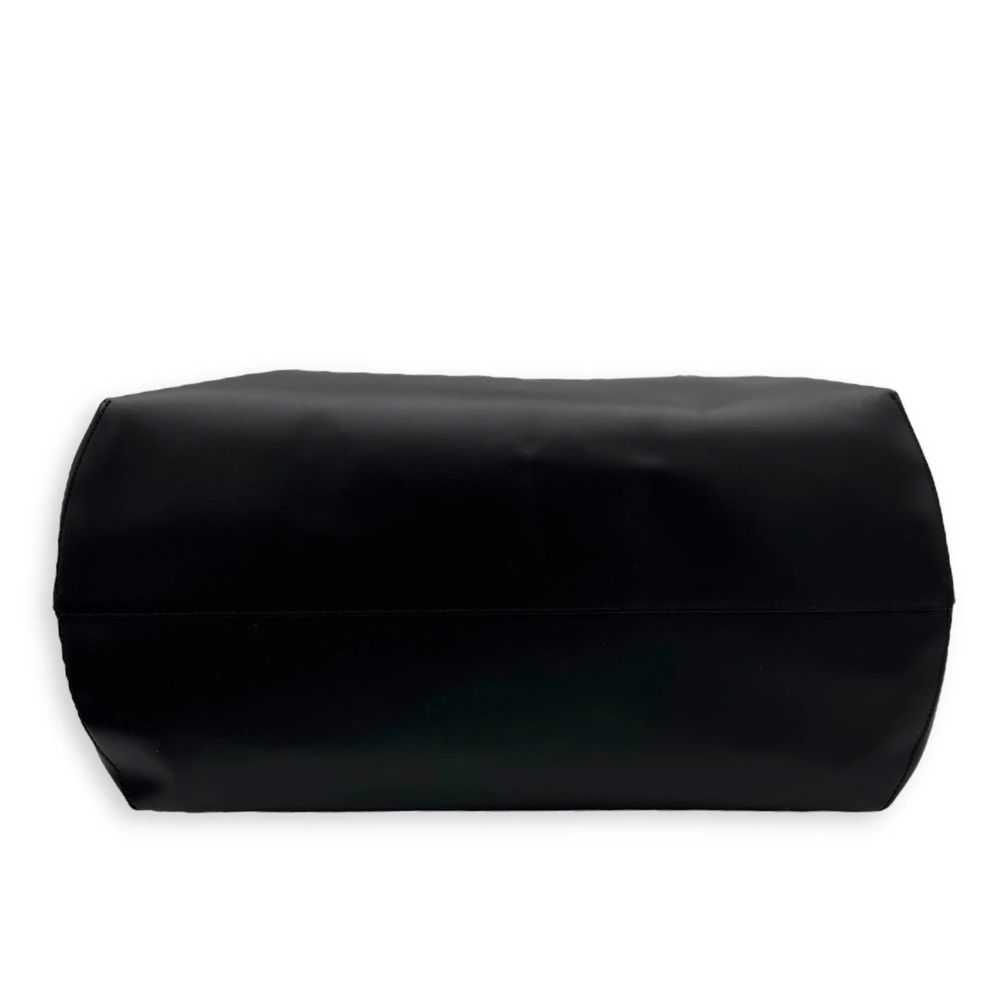 Monster Eyes Shopping Black Tote Bag in Calfskin, Silver hardware