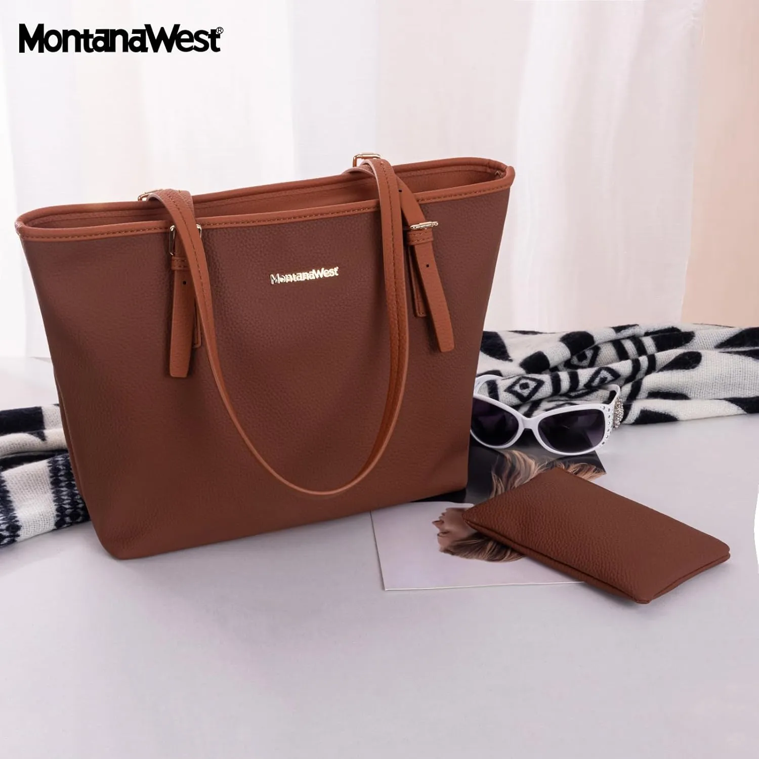 Montana West Tote Bags Vegan Leather Purses and Handbags for Women Top Handle Ladies Shoulder Bags