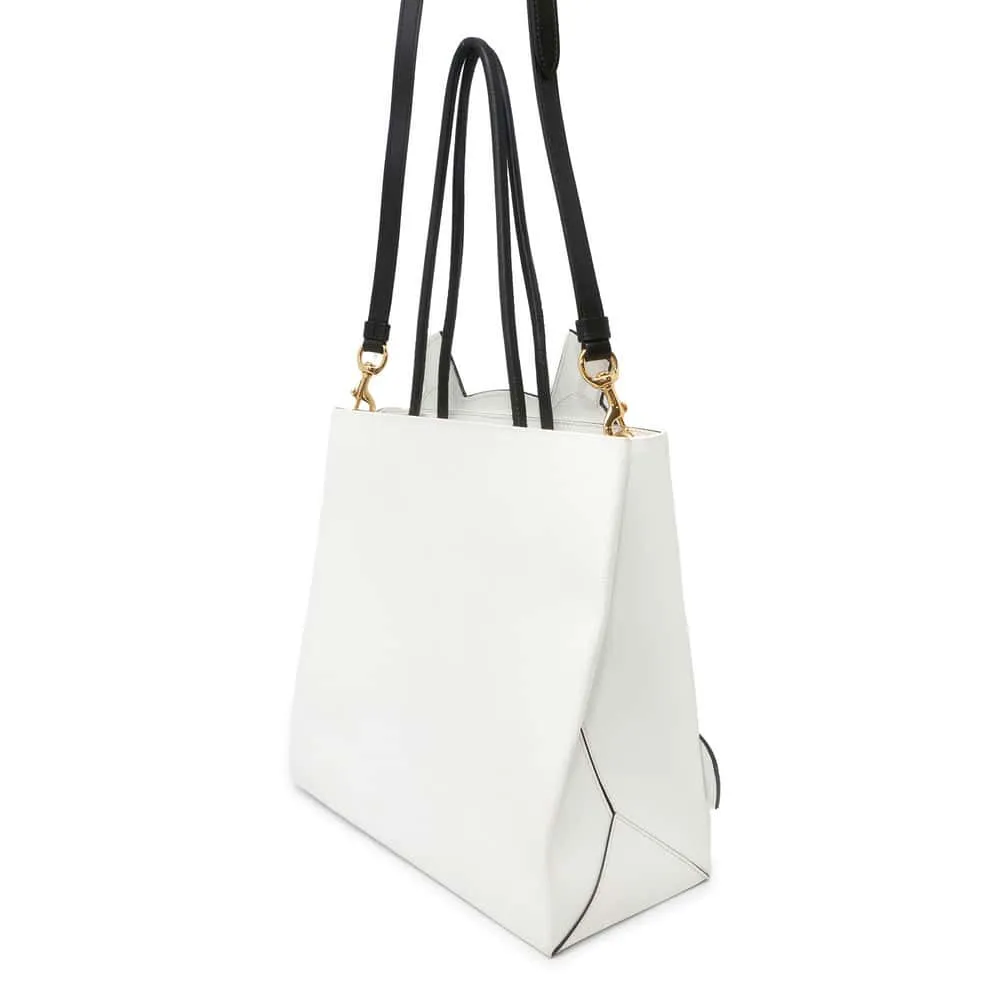 MOSCHINO Moschino Teddy Bear Panel 2way Tote WhiteA75458210 PVC Coated Canvas
