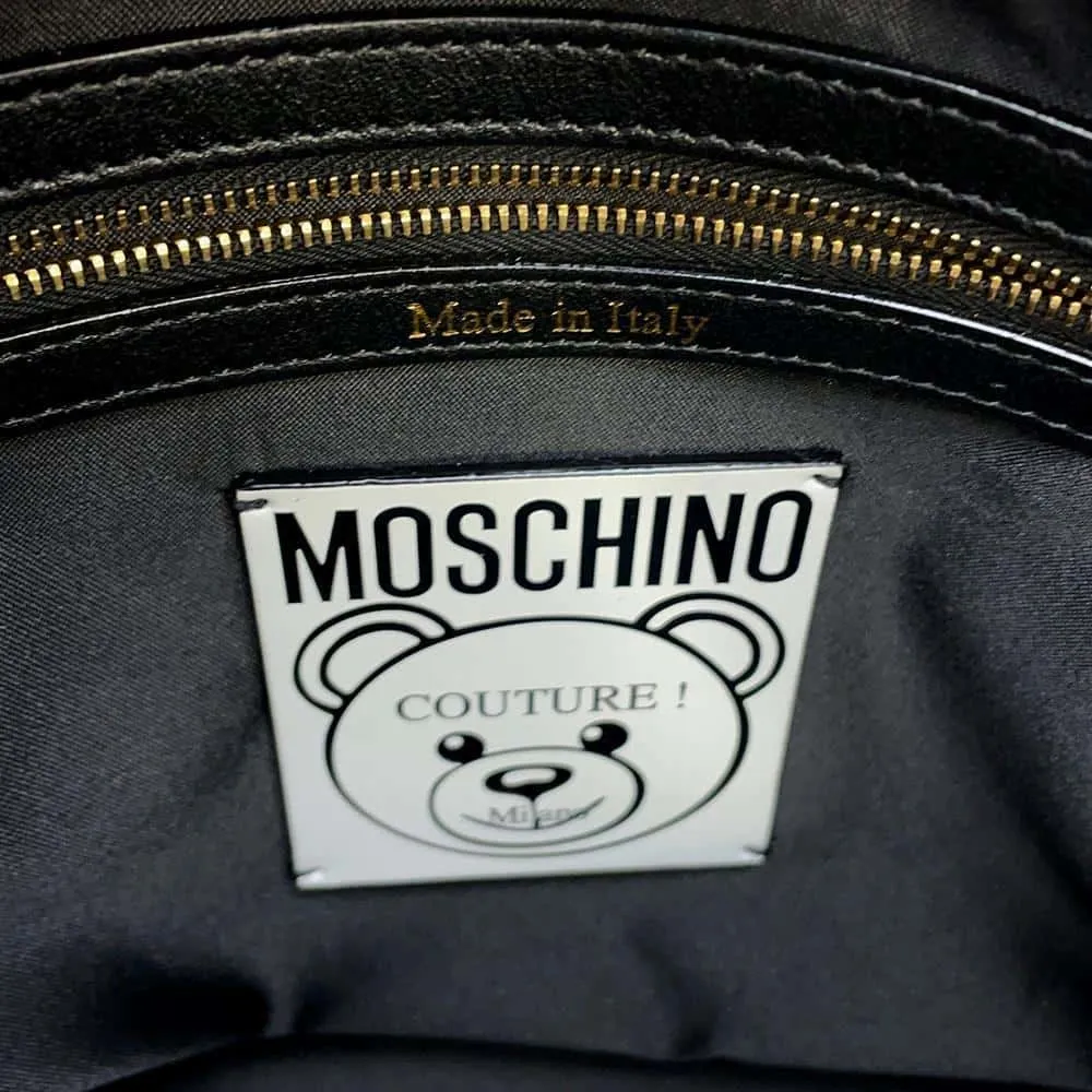 MOSCHINO Moschino Teddy Bear Panel 2way Tote WhiteA75458210 PVC Coated Canvas