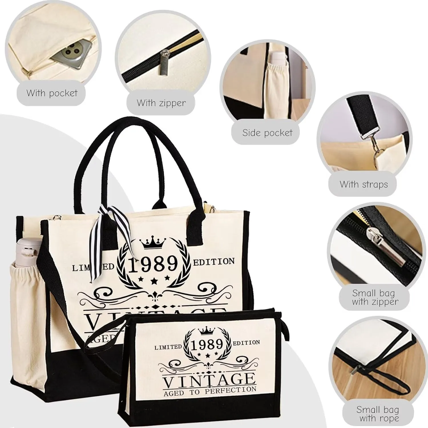 Mothers Day Gifts Retirement Gift for Woman Birthday bags for women Vintage Tote Bag set