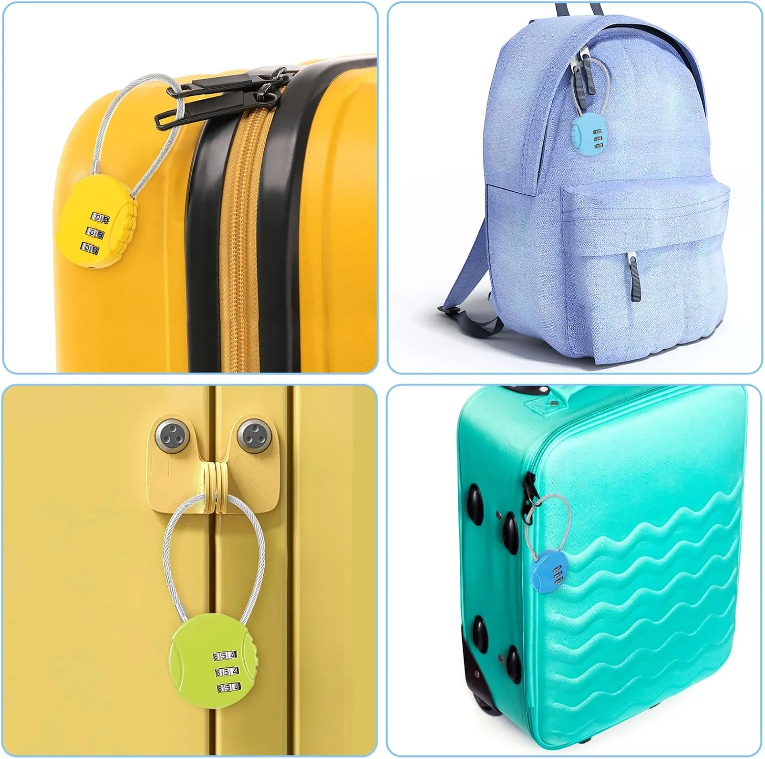 Moxweyeni Combination Lock 3 Digit Gym Padlock Waterproof Resettable Bag Luggage Gate Padlock Outdoor for School Locker Travel Toolbox Storage