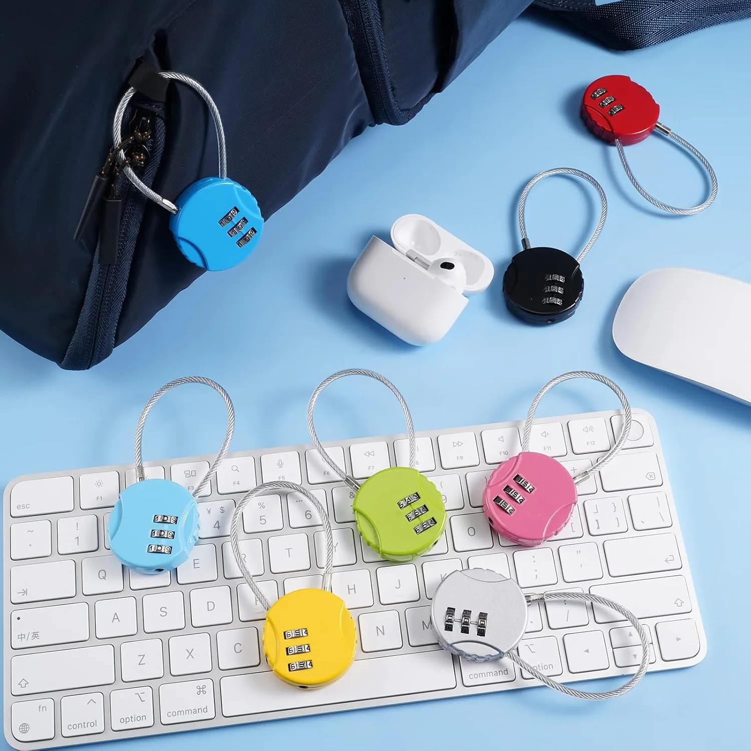 Moxweyeni Combination Lock 3 Digit Gym Padlock Waterproof Resettable Bag Luggage Gate Padlock Outdoor for School Locker Travel Toolbox Storage