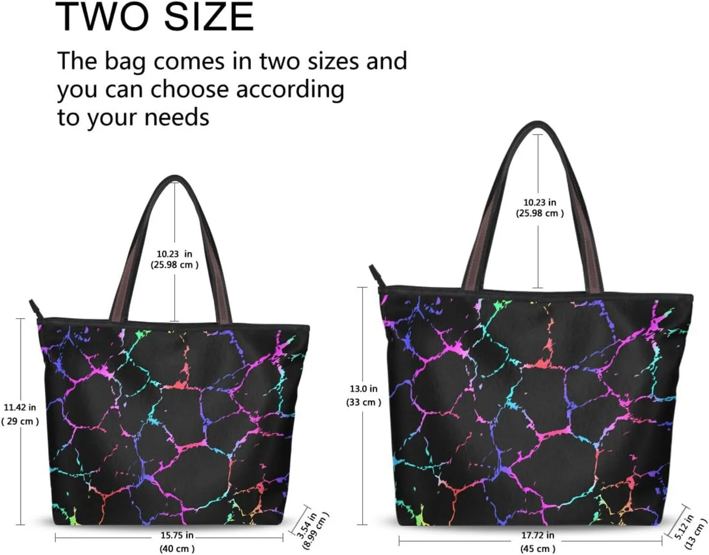 Multicolored Cracks Pattern Fashion Shoulder Bags Tote Bags Handbags For Women, L