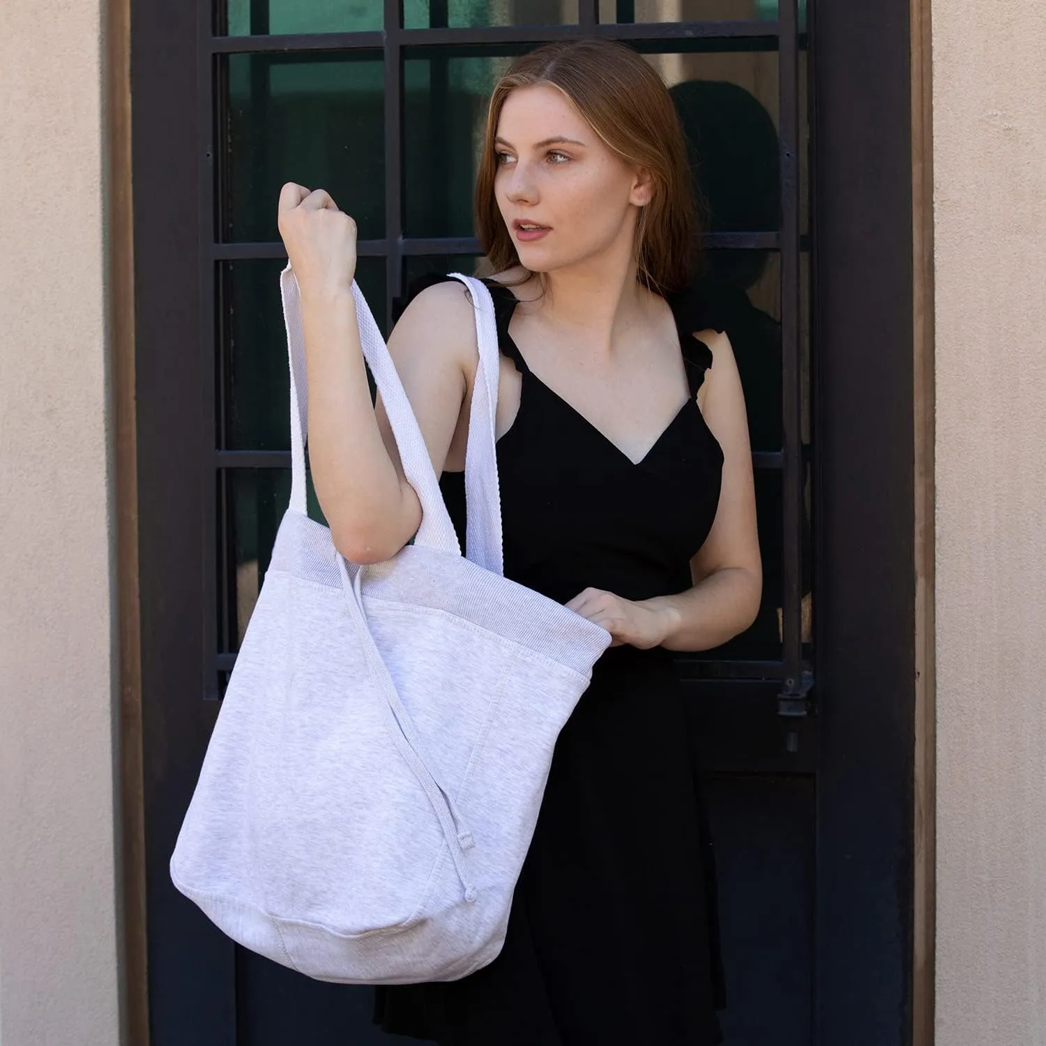MV Sport Pro-Weave Large Everyday Fleece Travel Tote Bag with draw cords - One Size