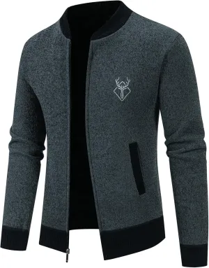 Mylldey Mens Casual Full Zip Cardigan Sweaters Cable Knit Jacket Sweater Men, US Size