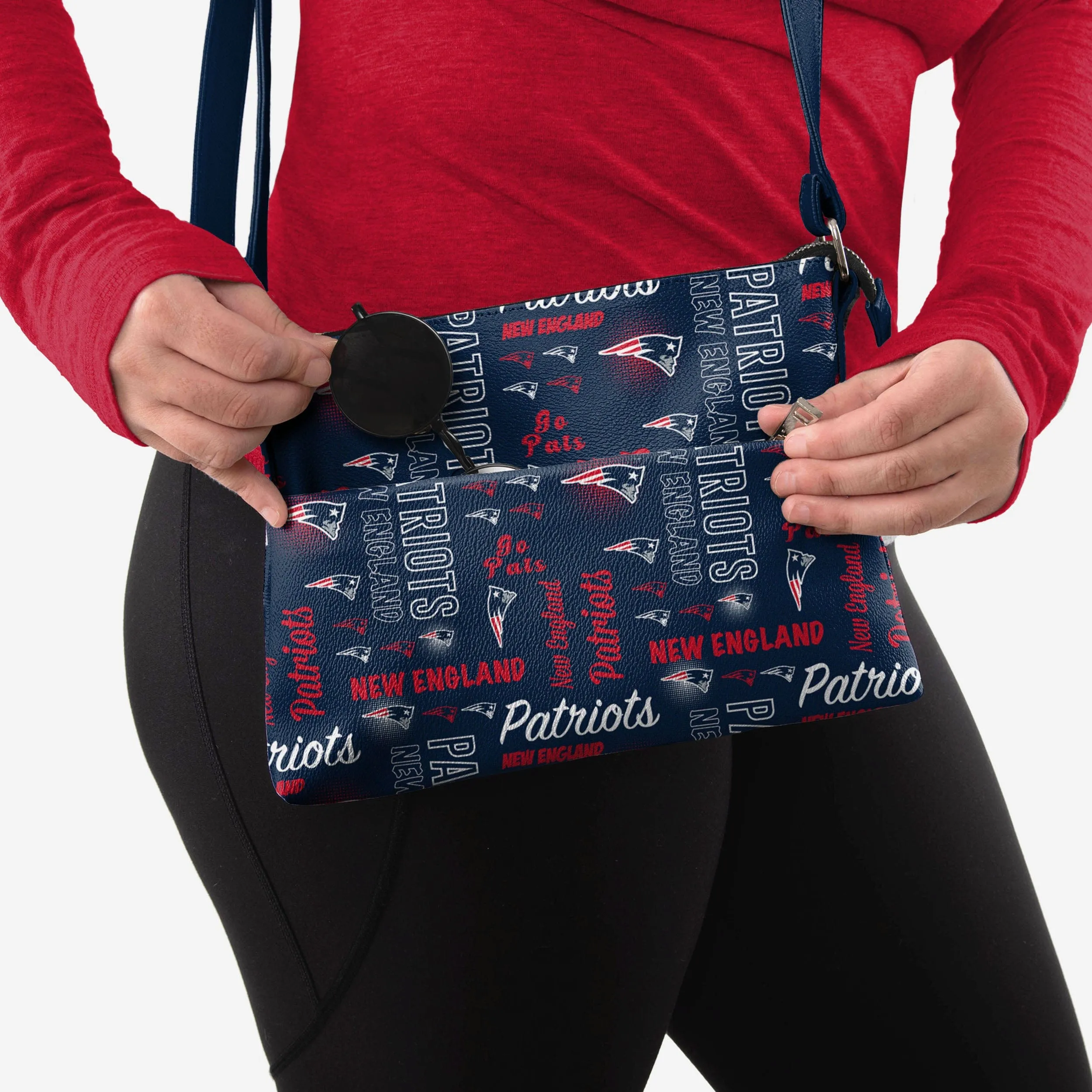 New England Patriots Spirited Style Printed Collection Foldover Tote Bag